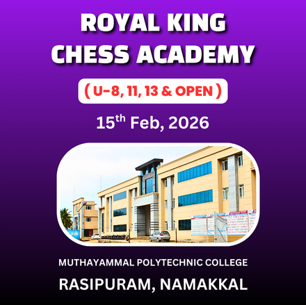 ⭐ROYAL KING CHESS ACADEMY⭐ 2nd TAMIL NADU STATE LEVEL CHILDREN’S BICYCLE AND OPEN CHESS TOURNAMENT 2026 🏆6 Bicycle, 6 Chess Clock, 6 Silver Coin🏆