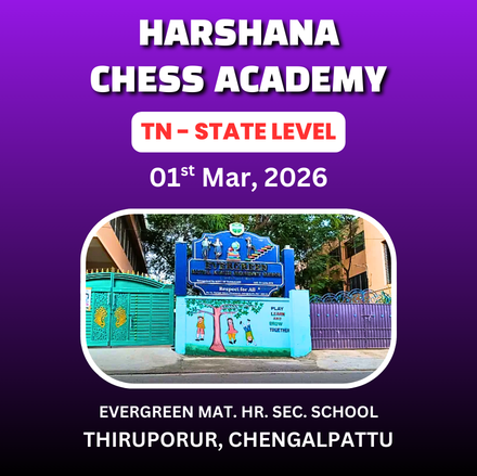 ⭐HARSHANA CHESS ACADEMY⭐ 1st CHILDREN STATE LEVEL CHESS TOURNAMENT - 2026